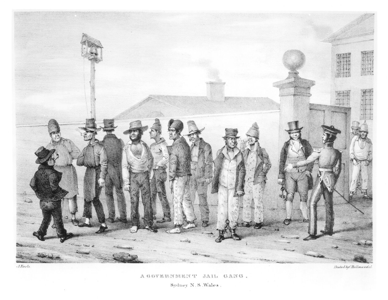 Een overheidsgevangenisgang, Sydney, Nieuw-Zuid-Wales, 19e eeuw door Augustus Earle