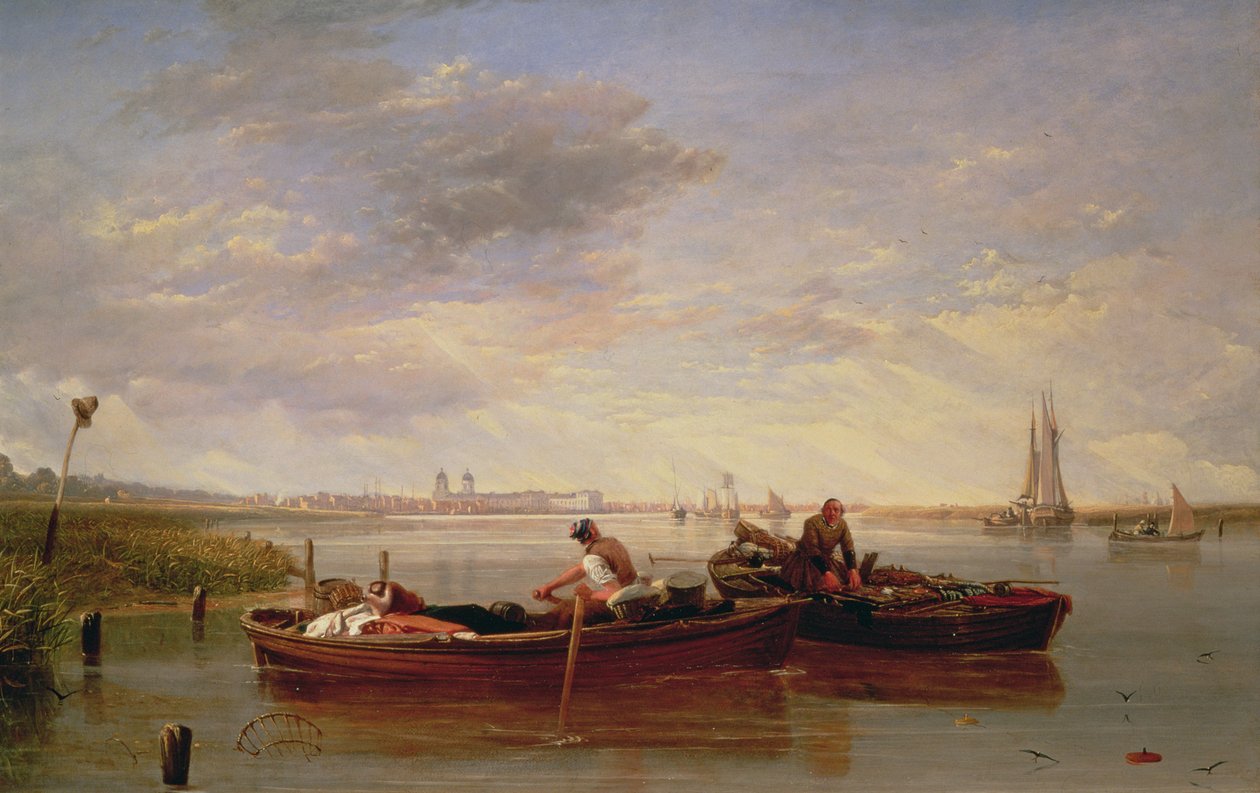 De Theems Onder Greenwich, c.1827 door Augustus Wall Callcott