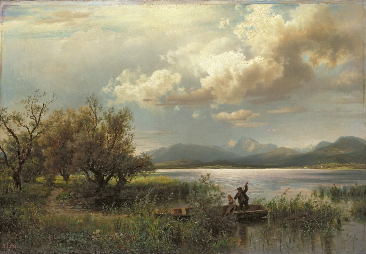 Beiers landschap, 1856 door August Wilhelm Leu