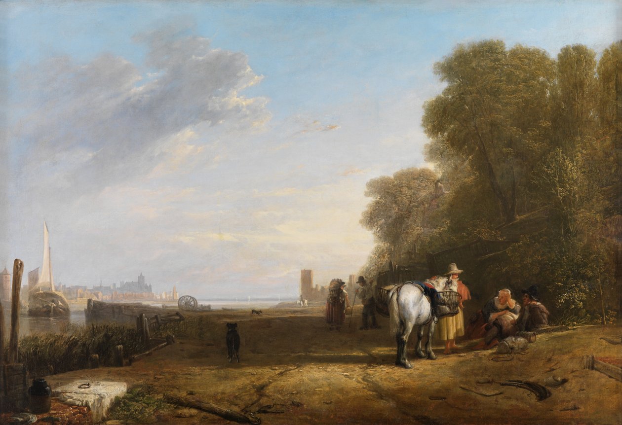 Een scène in Holland door Augustus Wall Callcott