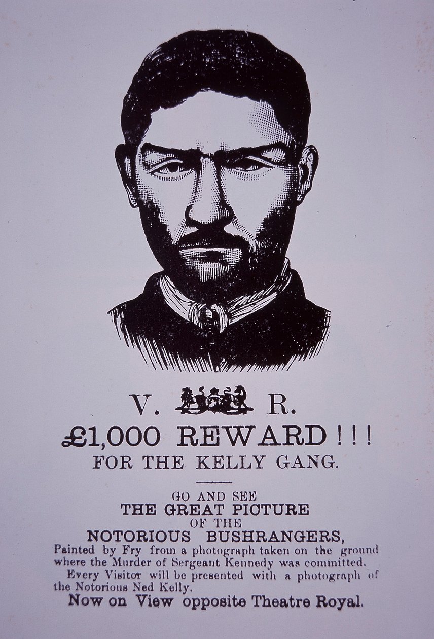 Ned Kelly beloningsposter door Australian School