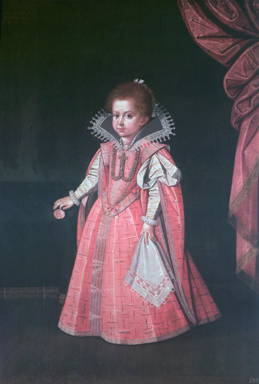 Aartshertogin Maria Anna (1610-65) als kind, dochter van Heilige Roomse Keizer Ferdinand II (1578-1637) door Austrian School