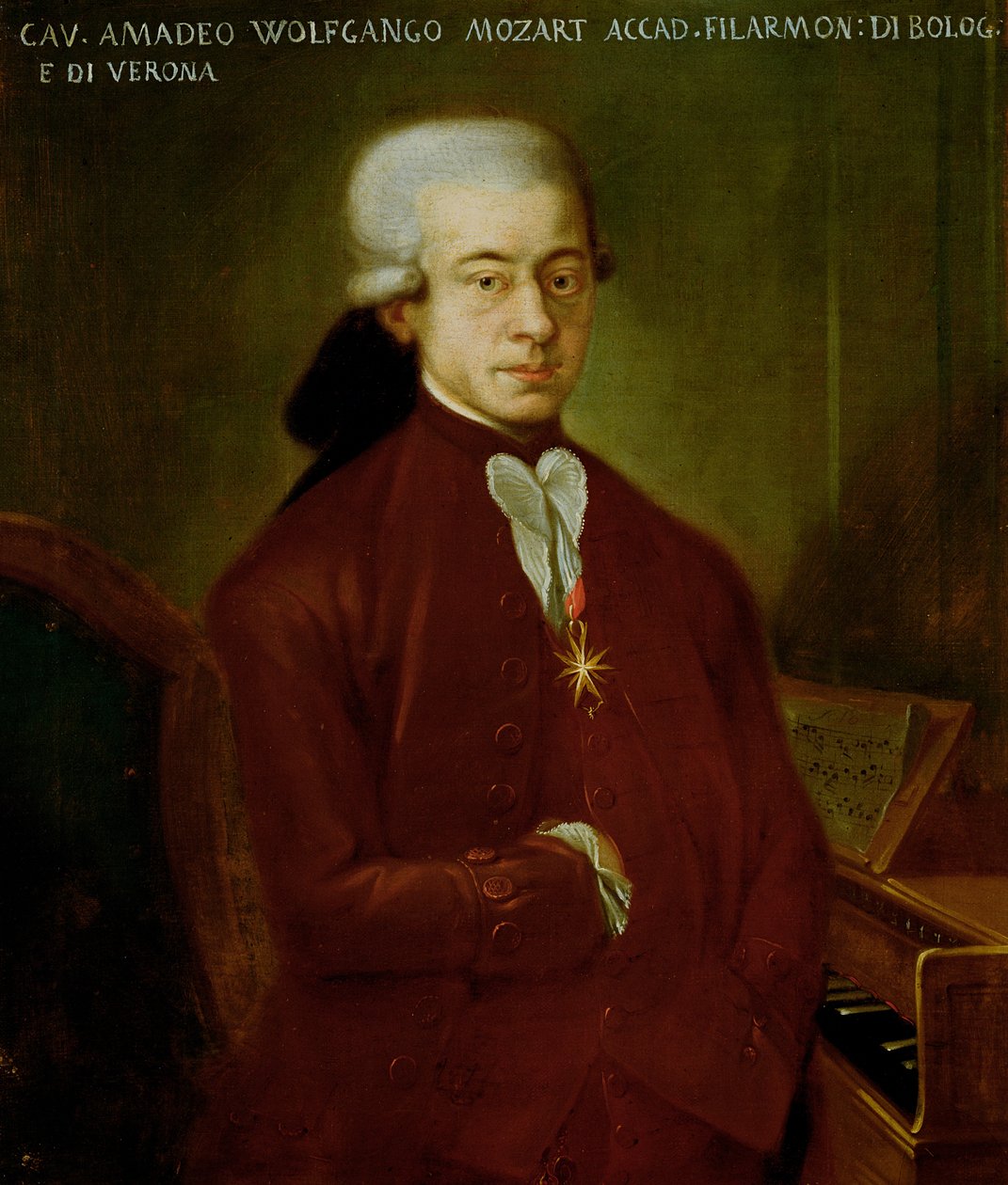 Portret van Wolfgang Amadeus Mozart na 1770 door Austrian School