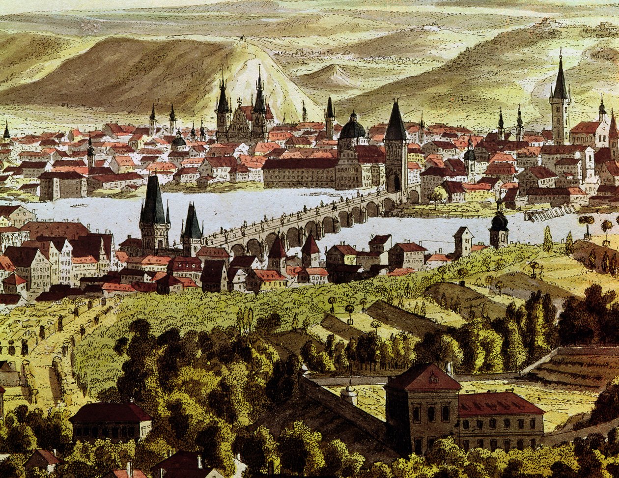 Uitzicht op Praag door Austrian School