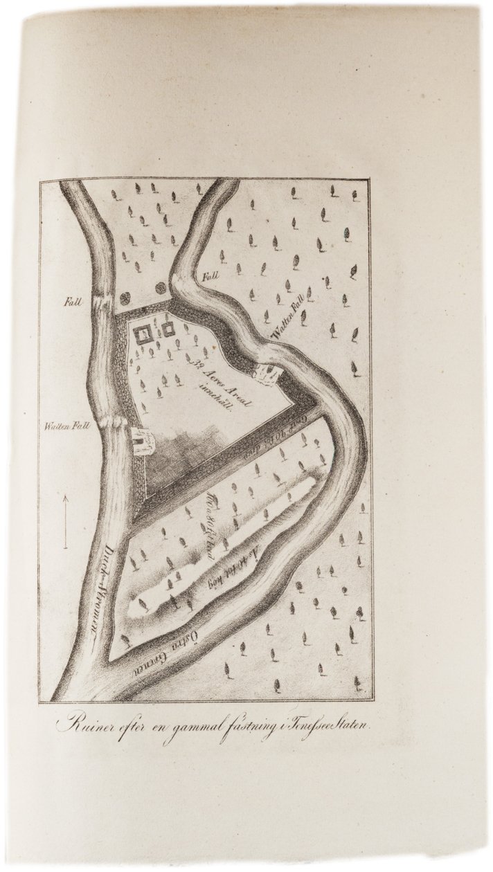 Ruïnes van een oud fort in Tennessee, uit een atlas van de Verenigde Staten, 1824 door Axel Leonhard Klinckowström