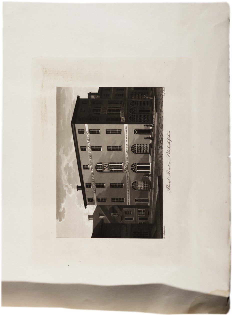 Derde Straat, Philadelphia, uit een Atlas van de Verenigde Staten, 1824 door Axel Leonhard Klinckowström