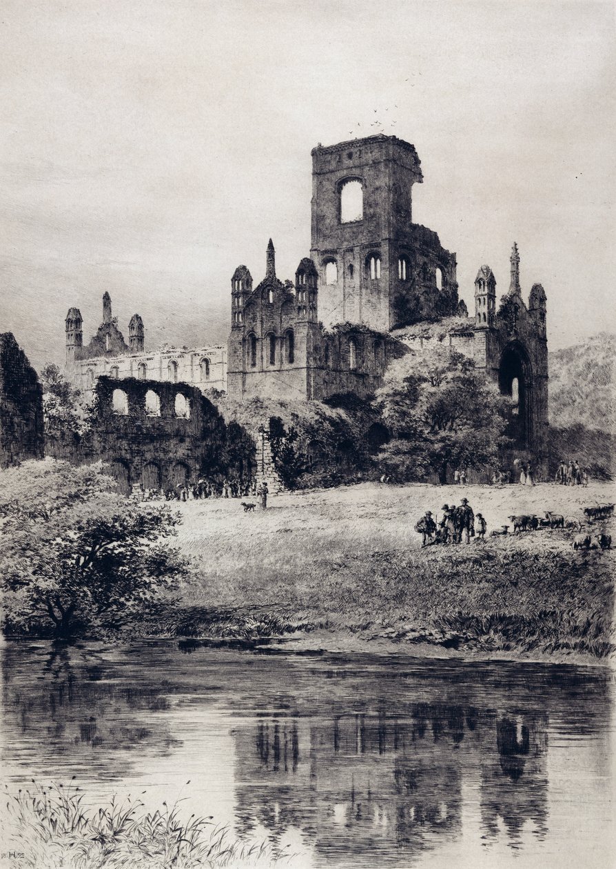 Kirkstall Abbey vanuit het zuidoosten door Axel Haig