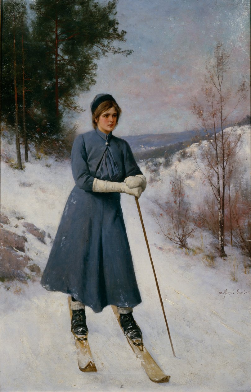 Meisje op ski