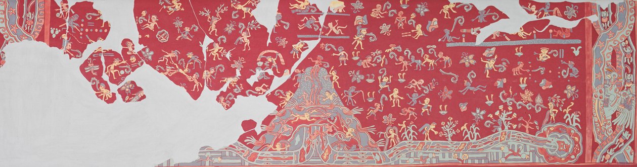 Hemel van de Regen-god, fresco van Tlalocan door Aztec