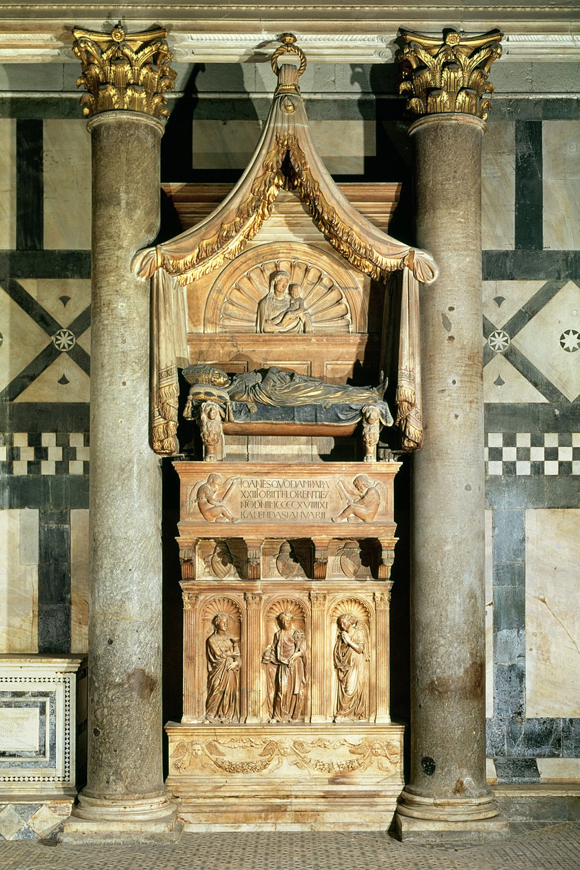 Uitzicht op het graf van paus Johannes XXIII door Donatello