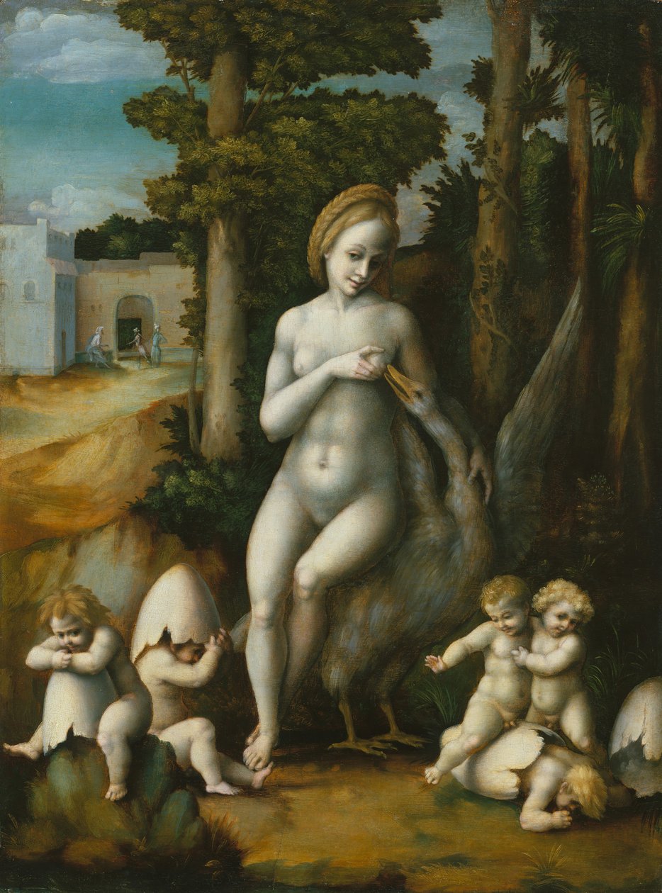 Leda en de Zwaan door Bacchiacca