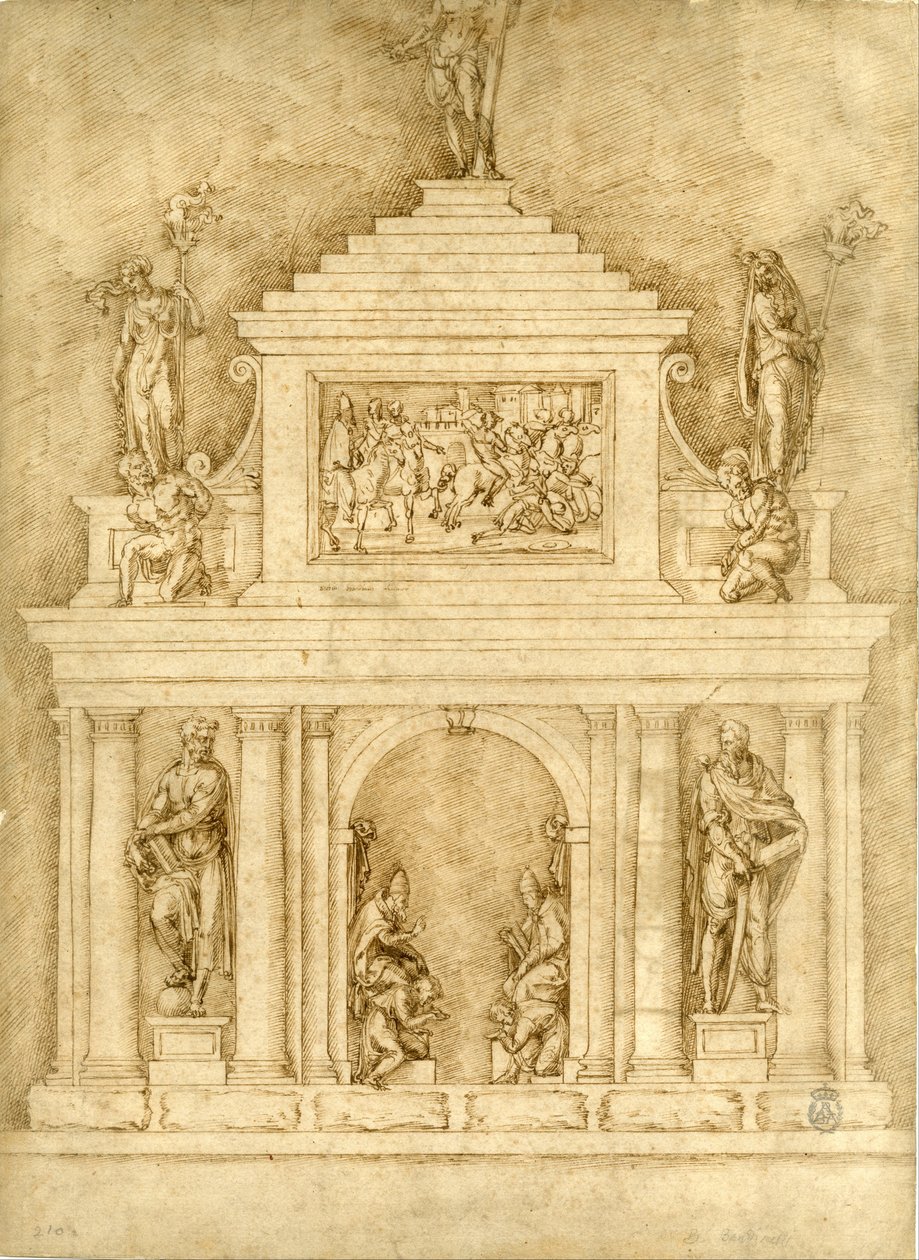 Project voor de graven van Leo X en Clemens VII door Baccio Bandinelli