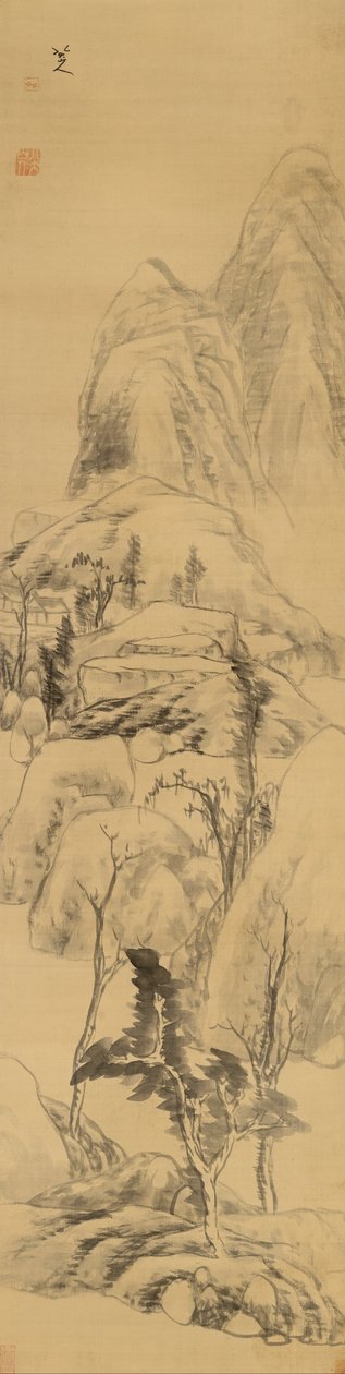 Landschap in de stijl van Huang Gongwang, (1269-1354) door Bada Shanren