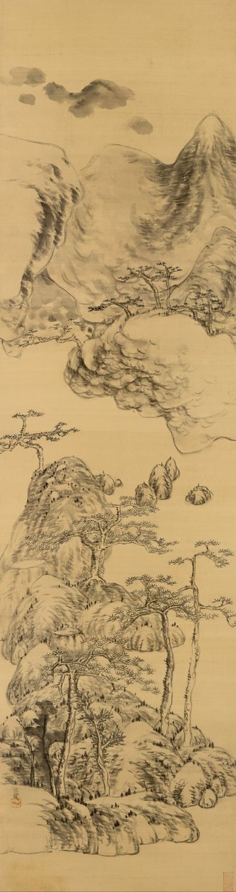 Landschap in de stijl van Wu Zhen, (1280-1354) door Bada Shanren