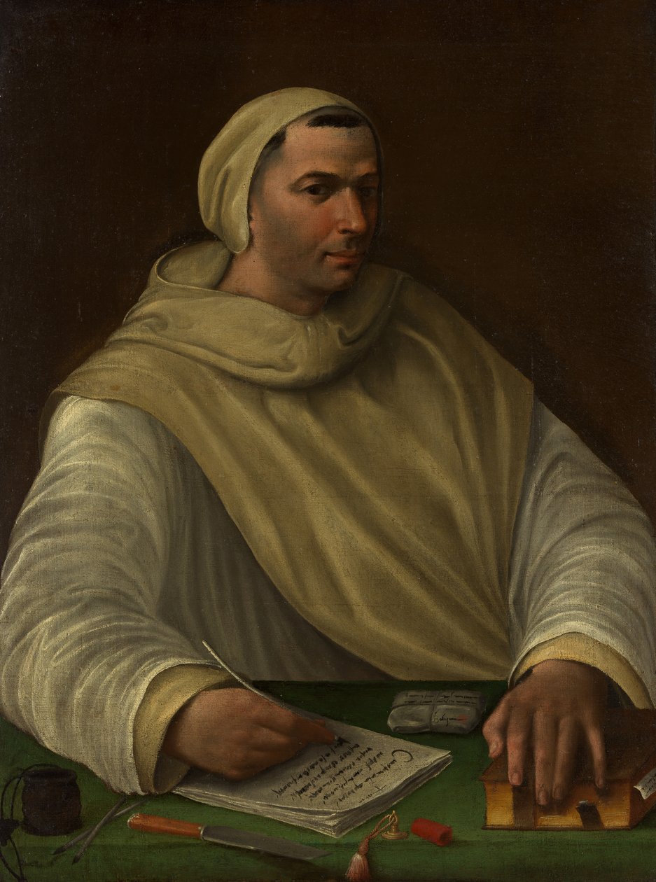 Portret van een Olivetan monnik door Baldassare Peruzzi