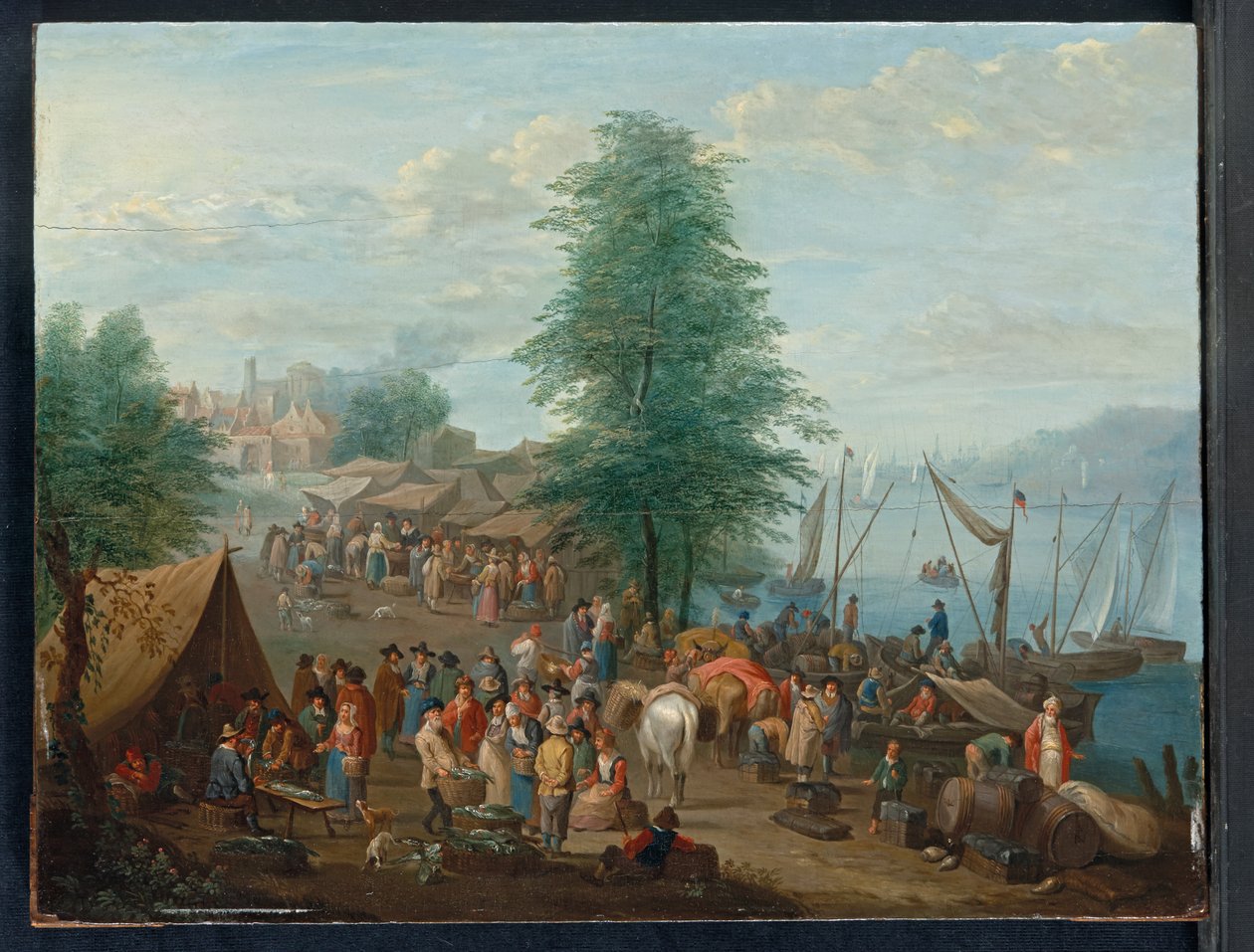 De vismarkt door Balthasar Beschey