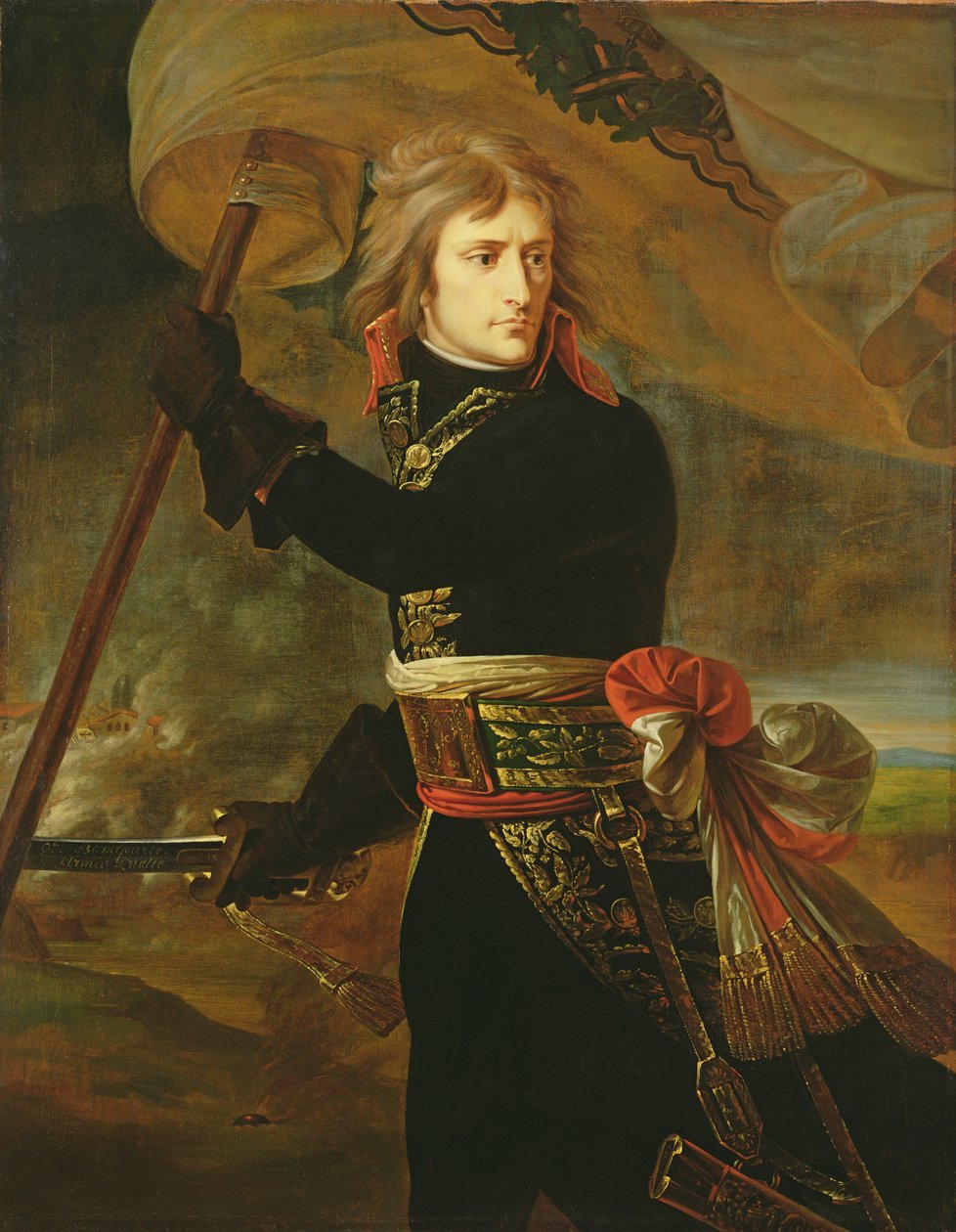 Napoleon I (1769-1821) op de brug van Arcole door Antoine Jean Gros