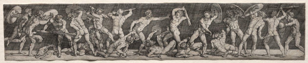 Slag van naakte mannen door Barthel Beham