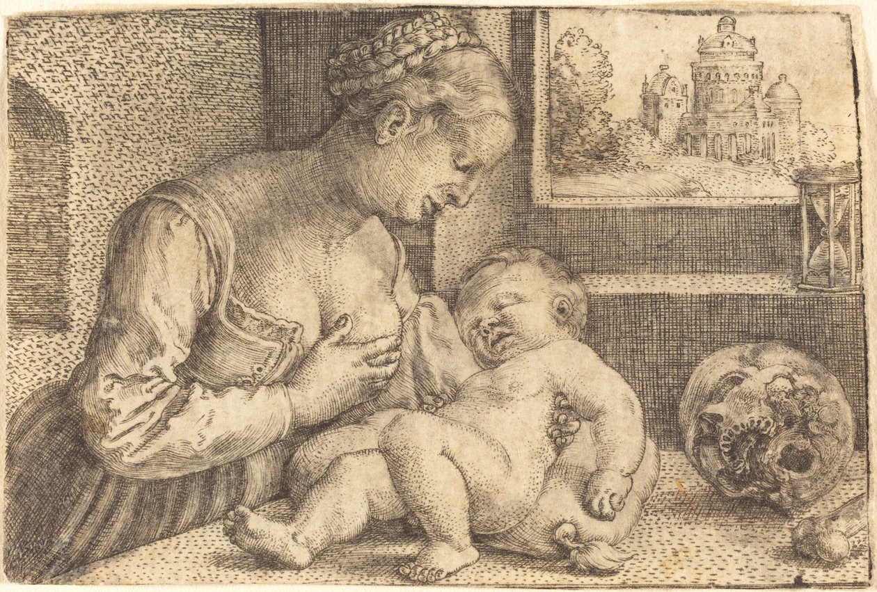 Madonna met schedel door Barthel Beham