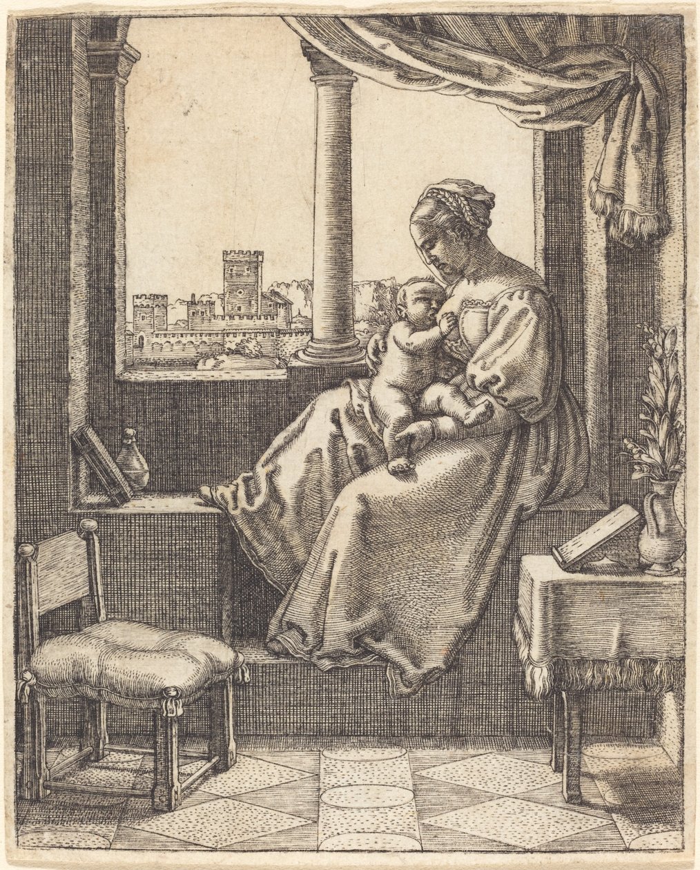 Maagd bij het Raam door Barthel Beham