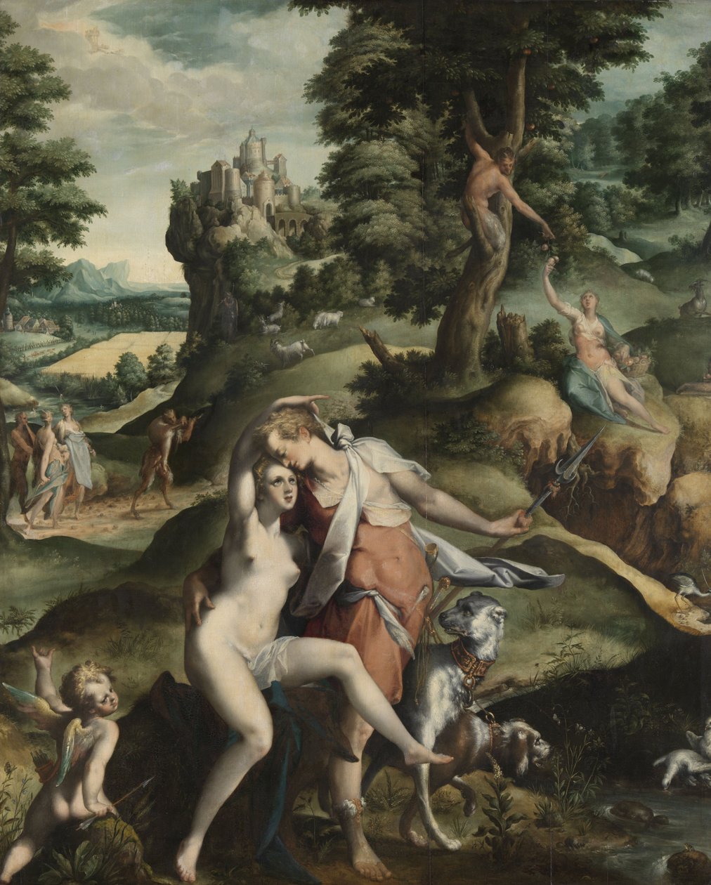 Venus en Adonis, c.1585-90 door Bartholomaeus Spranger