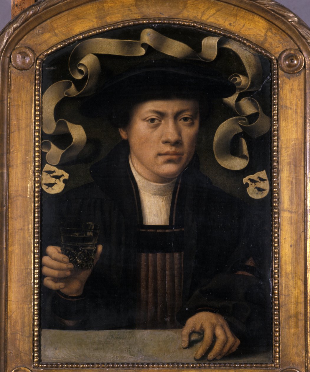 Portret van een jonge man door Bartholomaeus Bruyn