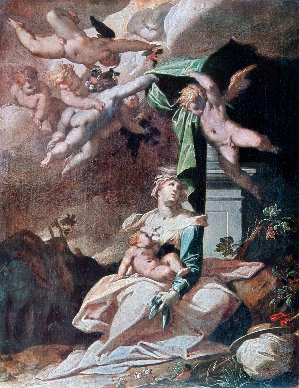 Vlucht naar Egypte, ca. 1566-1611 door Bartholomaeus Spranger