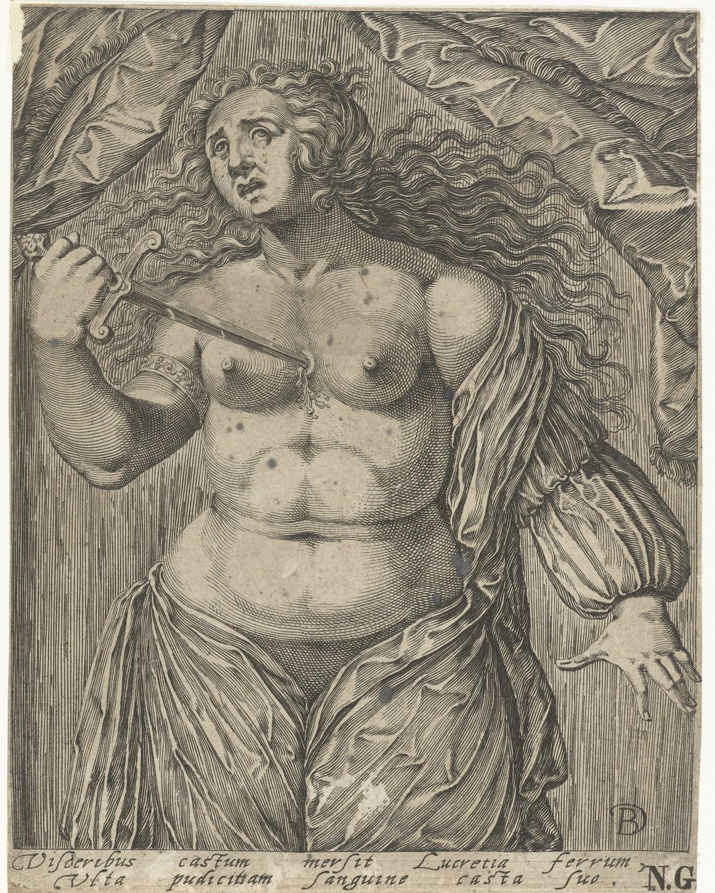 Zelfdoding van Lucretia door Bartholomeus Willemsz. Dolendo