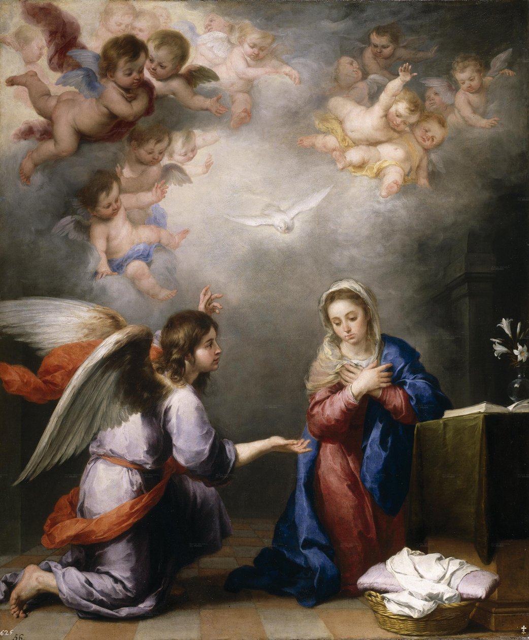 Aankondiging, olieverf op doek door Bartolomé Esteban Murillo