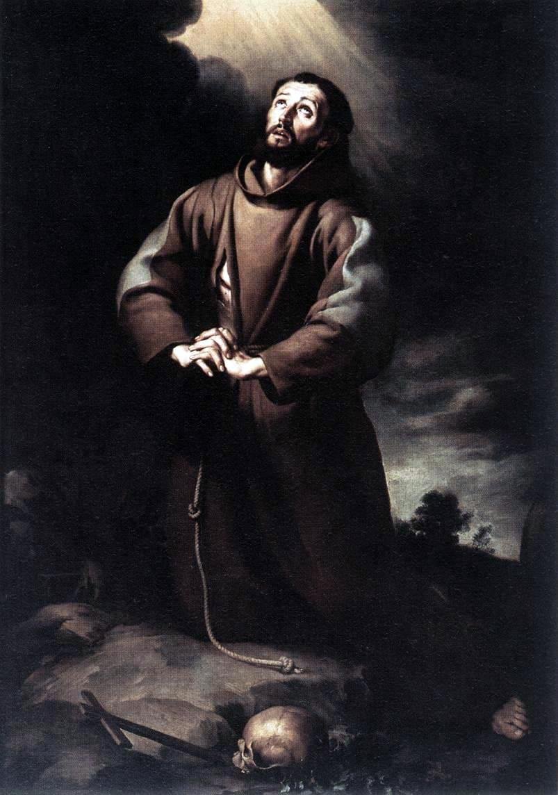 Sint-Franciscus van Assisi in gebed door Bartolomé Esteban Murillo