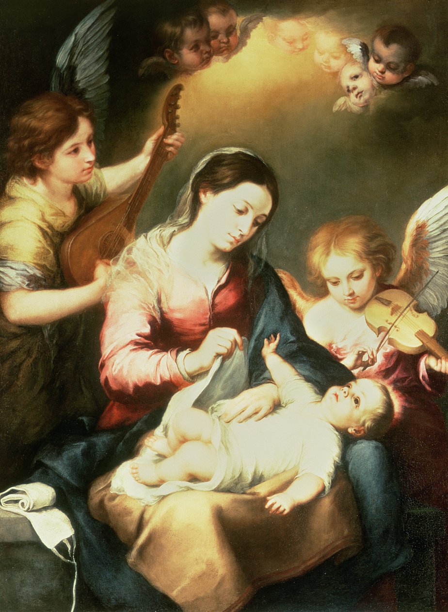 Maagd van de Inbakerdoeken door Bartolomé Esteban Murillo