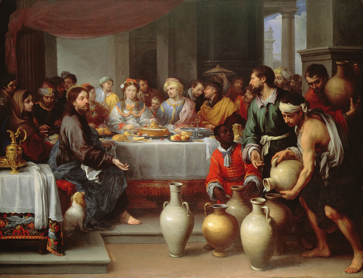 Het Bruiloftsfeest in Kana, ca. 1665-75 door Bartolomé Esteban Murillo