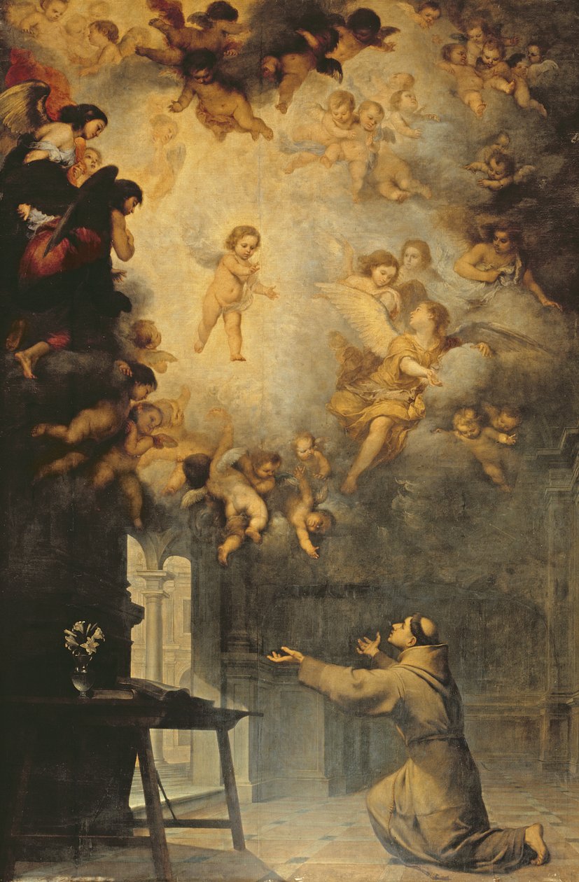 Visioen van St. Antonius van Padua (1195-1231) door Bartolomé Esteban Murillo
