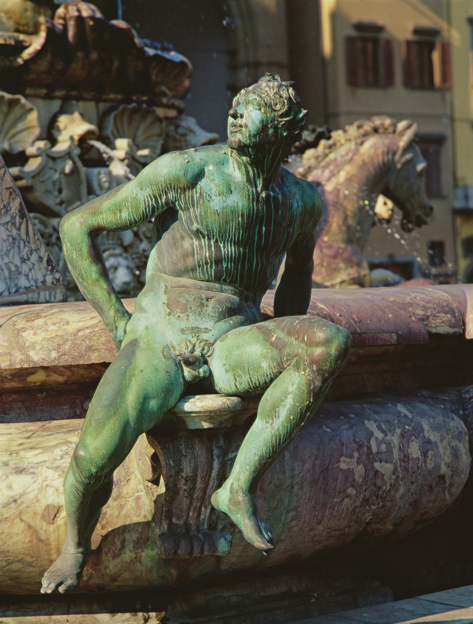 Detail van de Neptunusfontein, Piazza della Signoria, Florence (detail) door Bartolomeo Ammannati