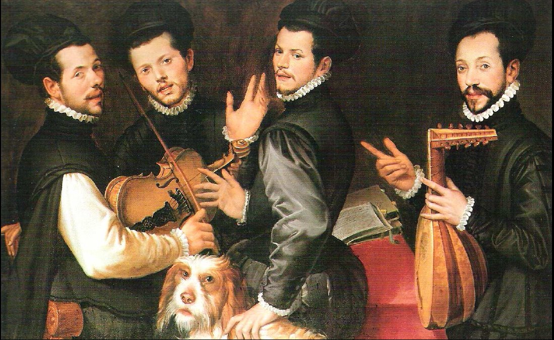 Portret van de vier Monaldini broers door Bartolomeo Passarotti