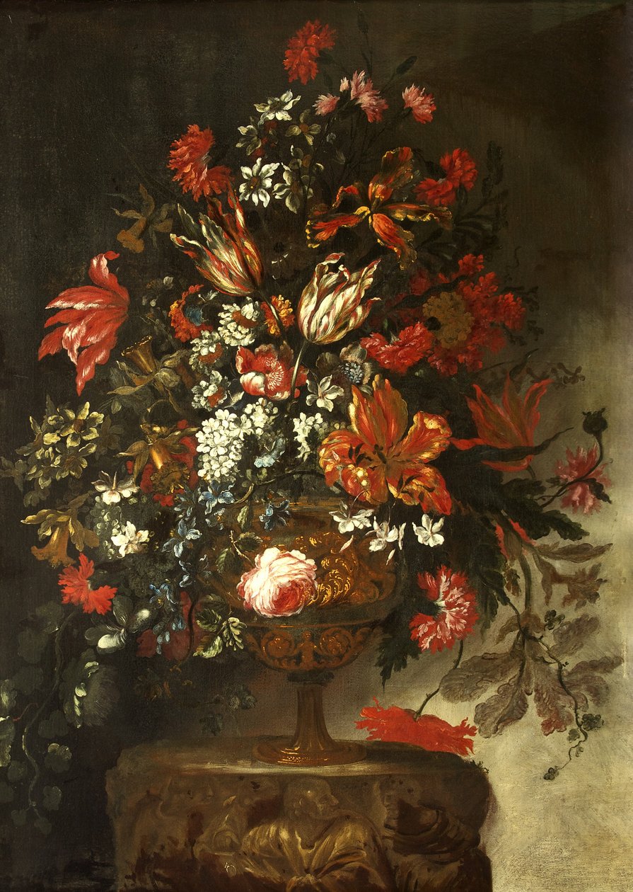 Bloemenstuk, c.1700 door Bartolomeo Bimbi