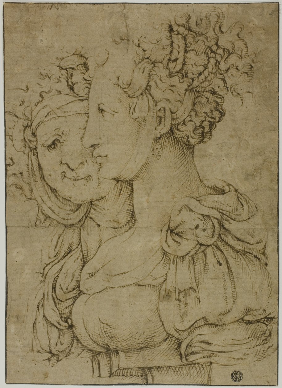 Oude matrone en jonge vrouw door Bartolomeo Passarotti