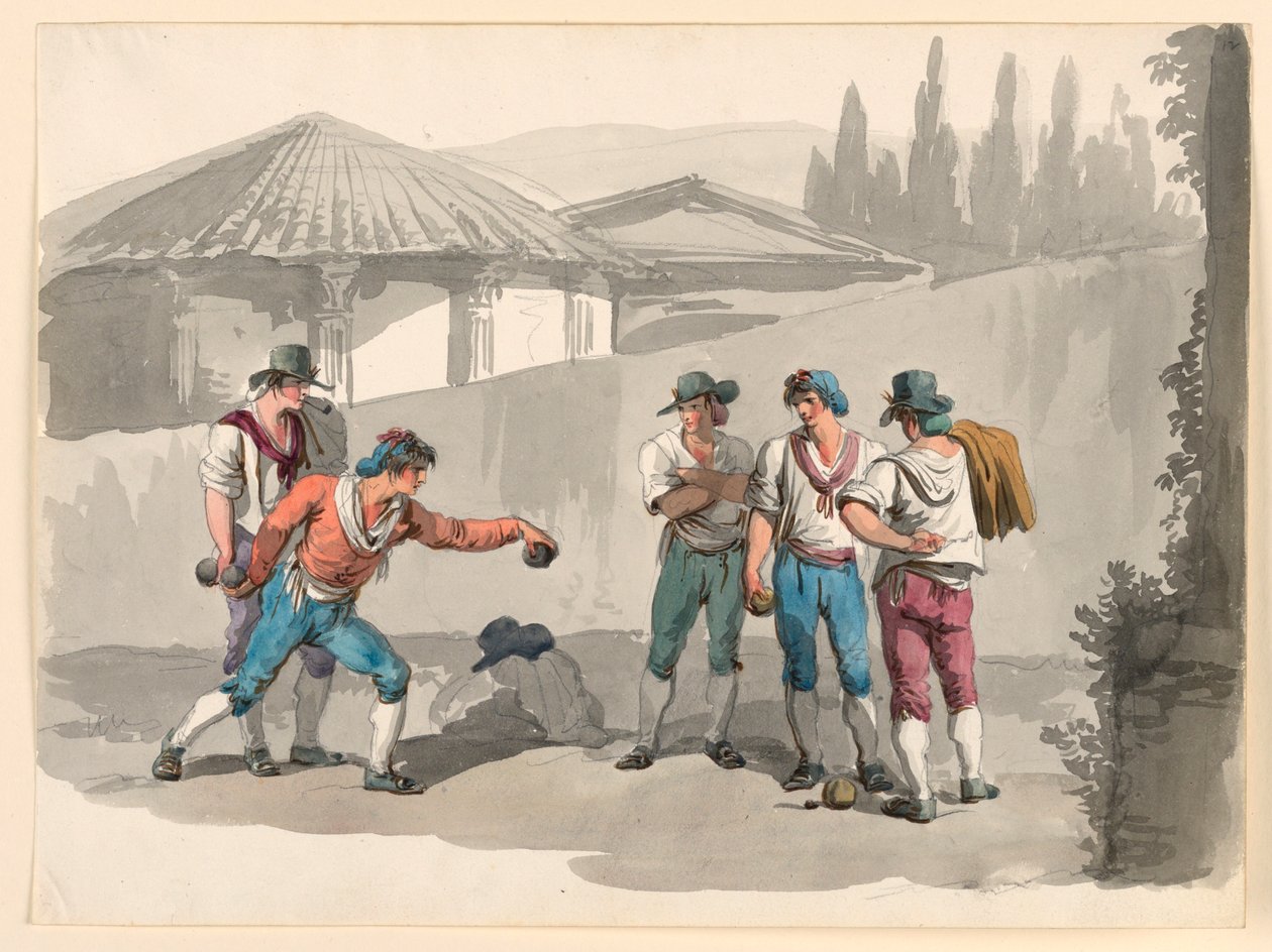 Het Bocciaspel door Bartolomeo Pinelli