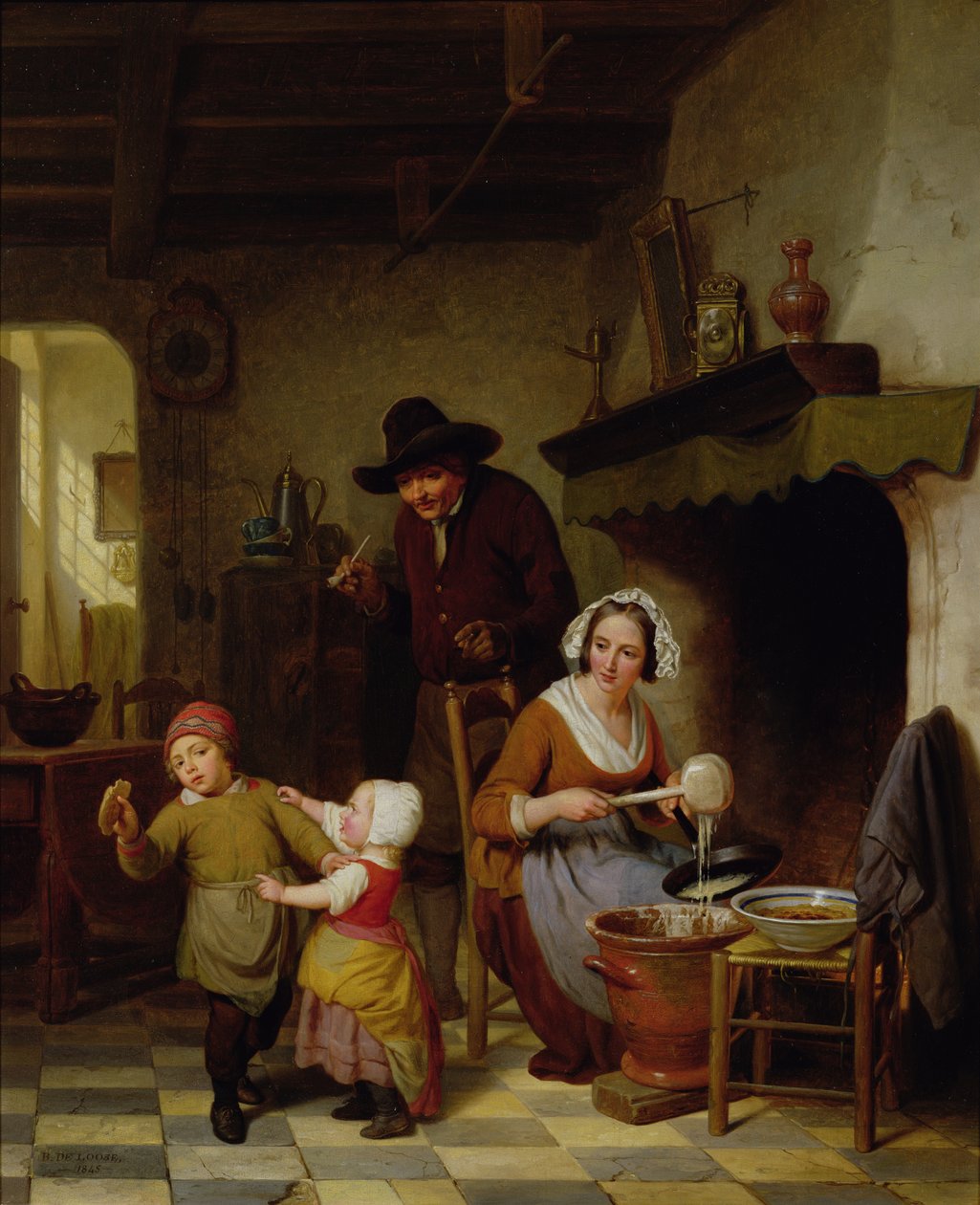 Pannenkoekendag, 1845 door Basile de Loose
