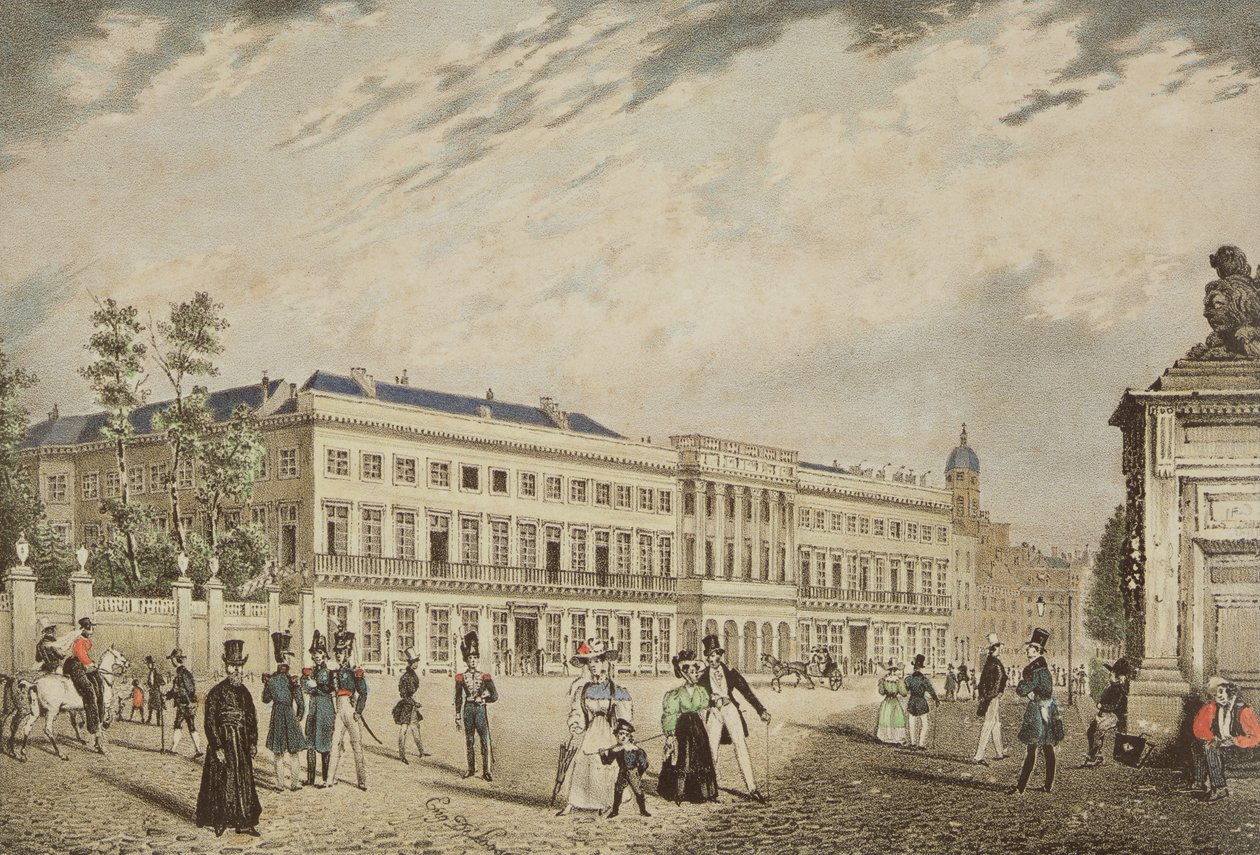 Uitzicht op het Koninklijk Paleis, Brussel, ca. 1830 door Basile de Loose
