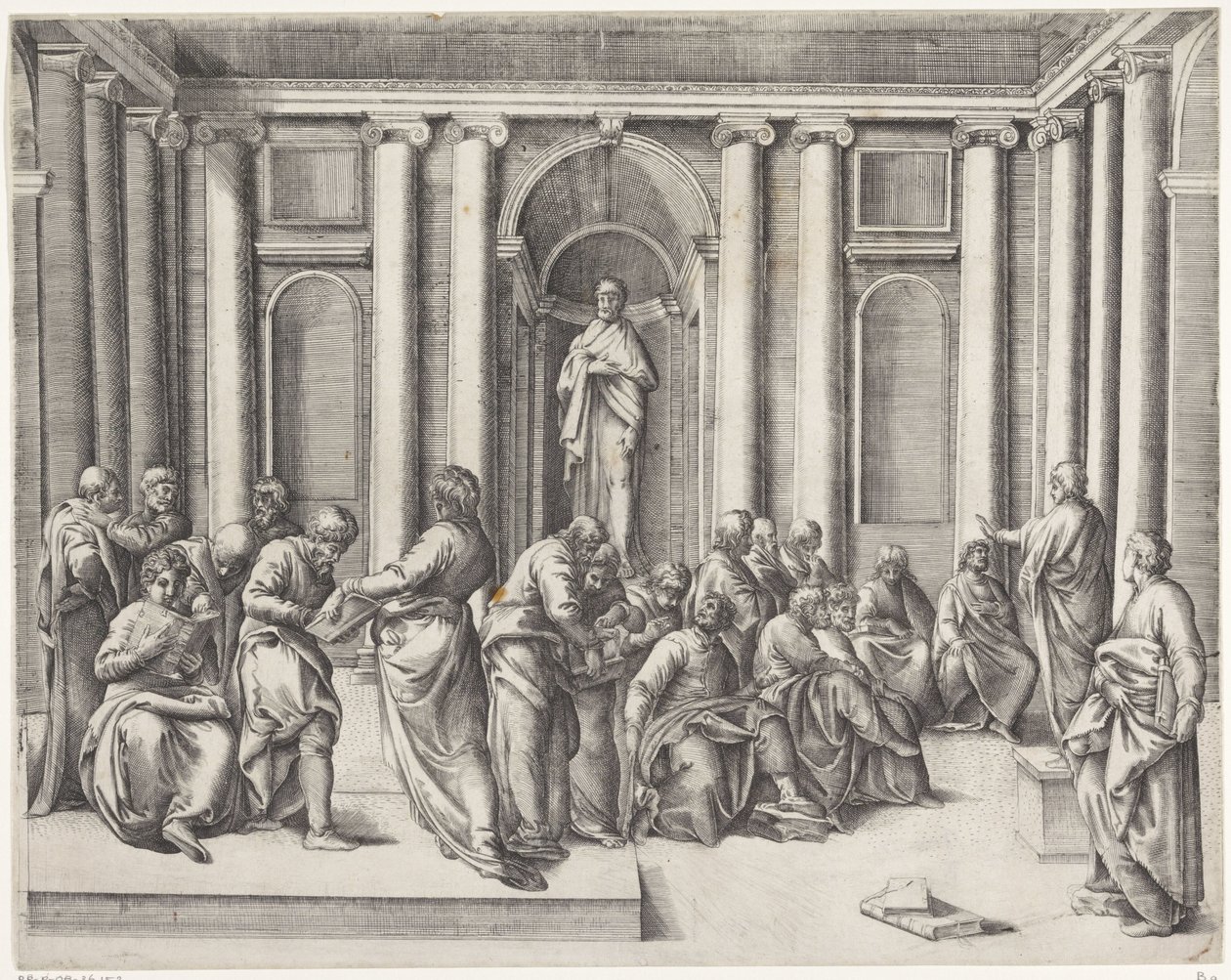 Christus tussen de schriftgeleerden in de tempel door Battista Franco