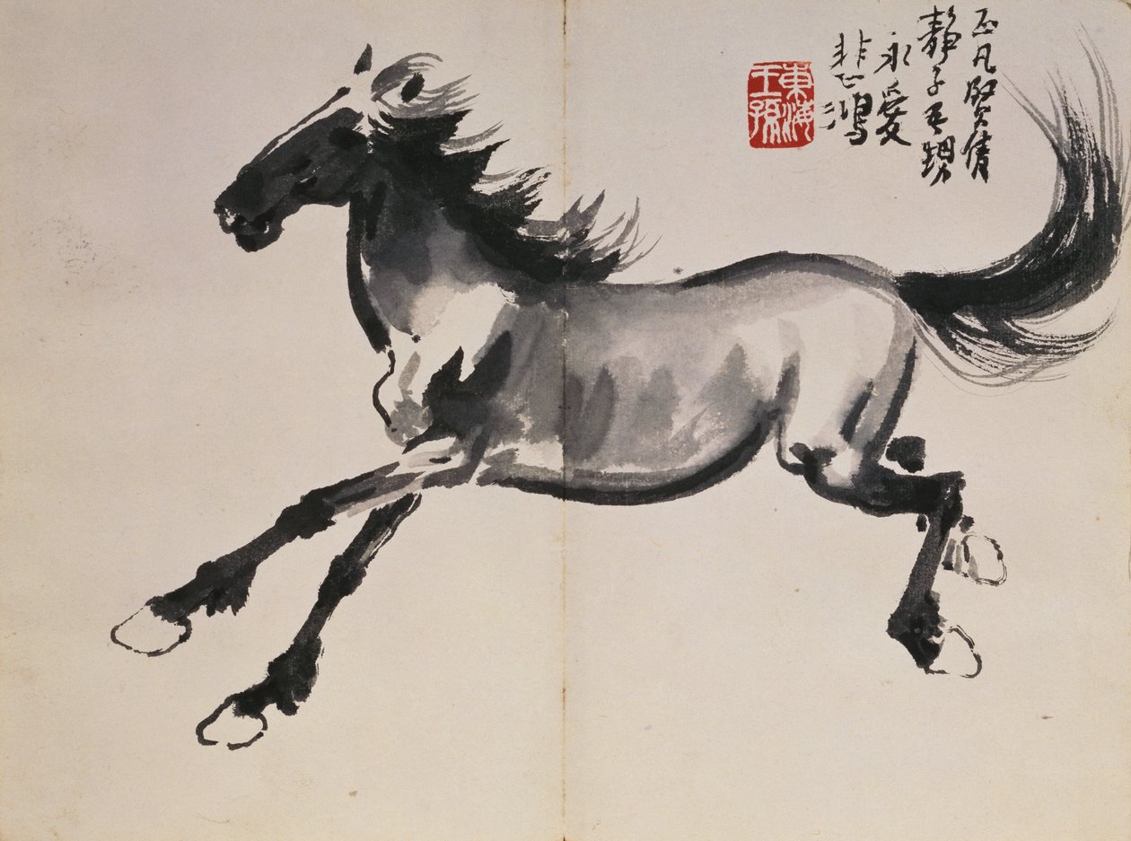 Galopperend paard door Beihong Xu