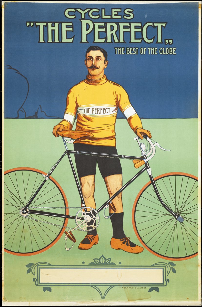 Poster die The Perfect fiets adverteert, 1895 door Belgian School