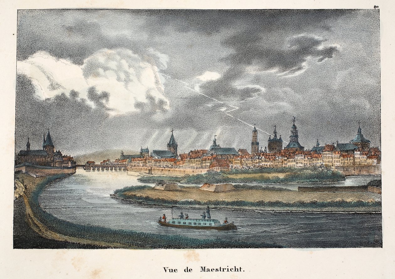Uitzicht op Maastricht, ca. 1895 door Belgian School