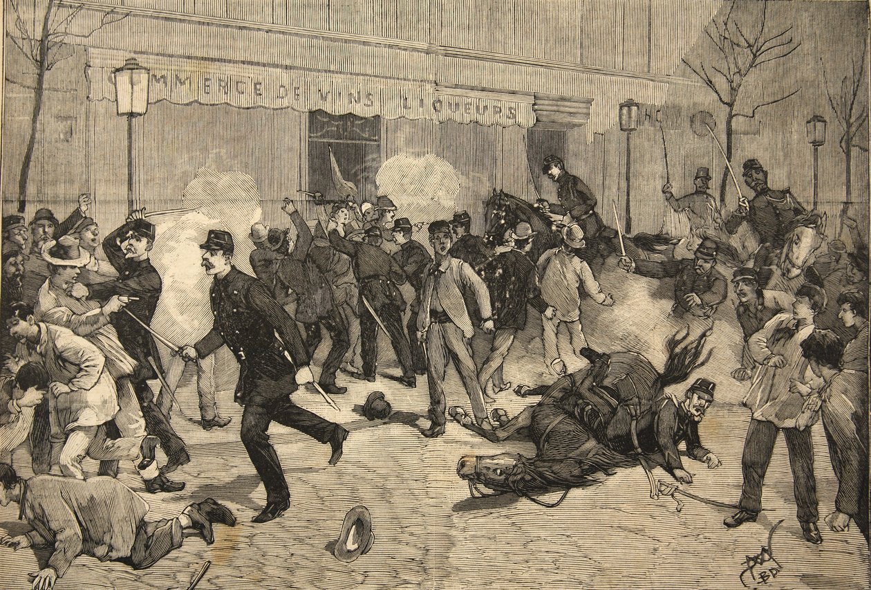 De rel in Clichy, Frankrijk, uit 