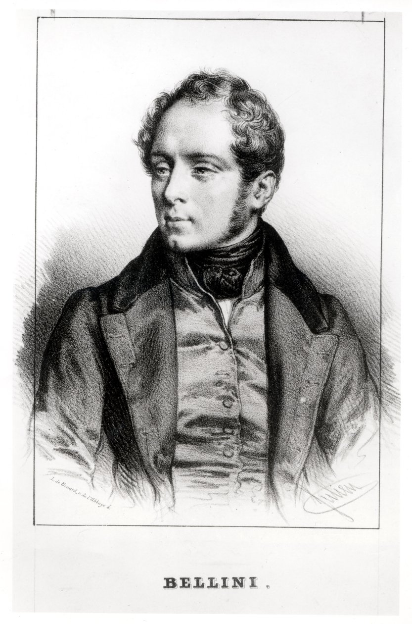 Portret van Vincenzo Bellini (1801-35) door Robert Benard