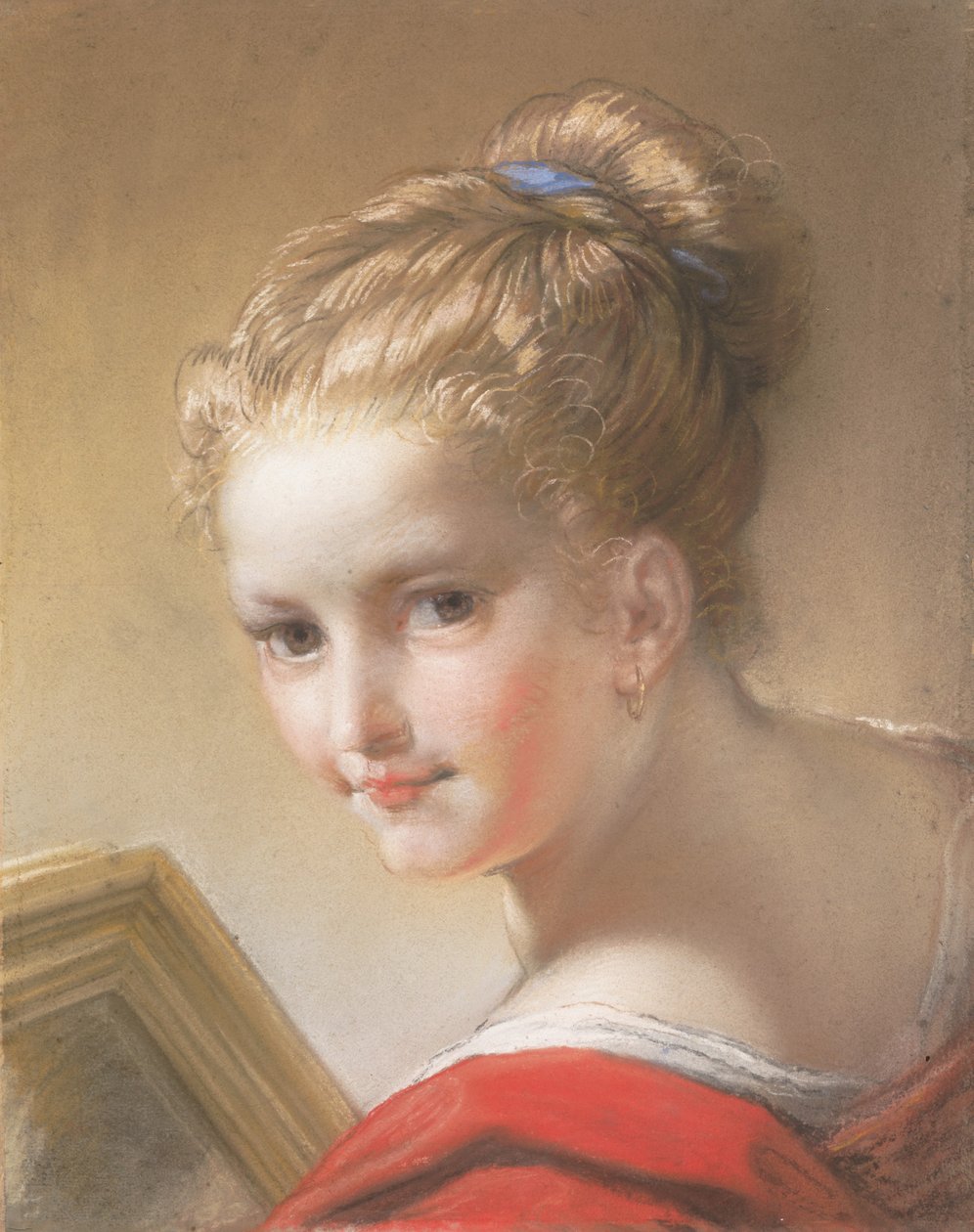 Studie van een Meisje in Rood, 1717 door Benedetto Luti