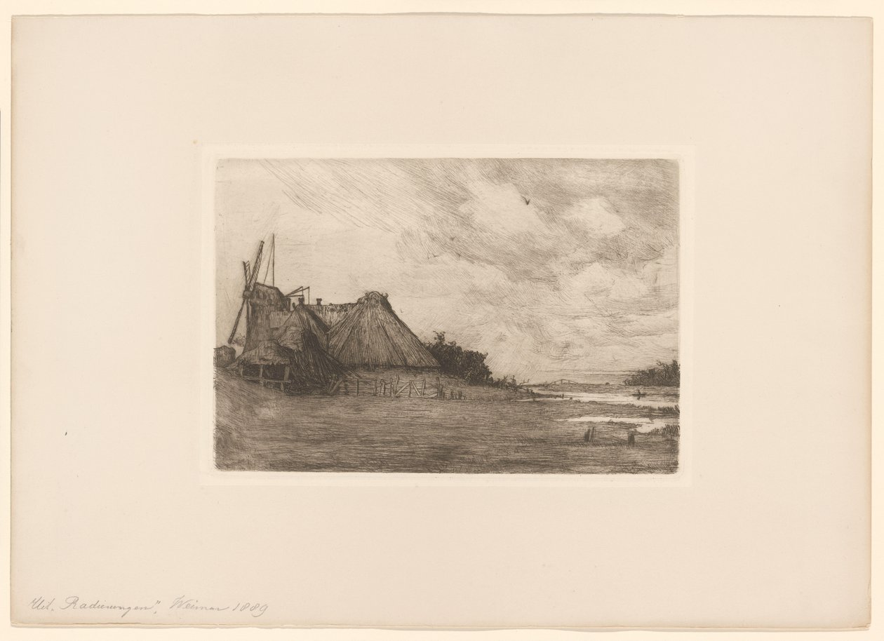 Boerderij met molen door Benedikt Momme Nissen
