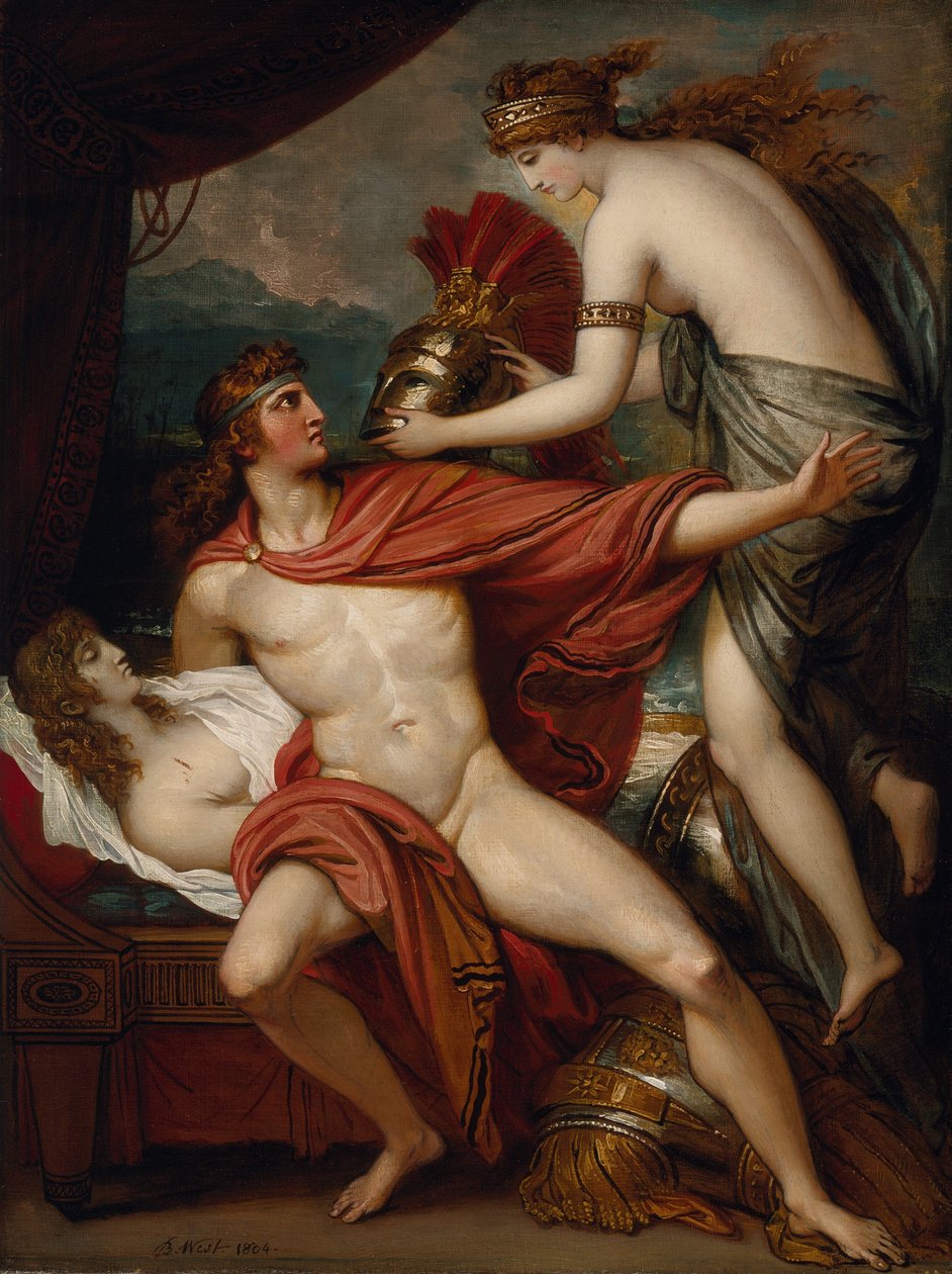 Thetis brengt het pantser naar Achilles door Benjamin West