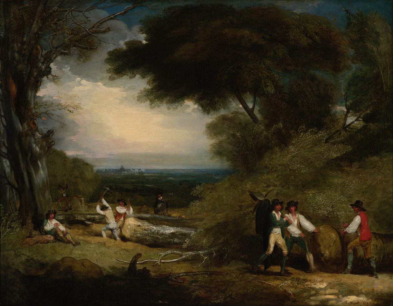 Houthakkers in Windsor Park door Benjamin West